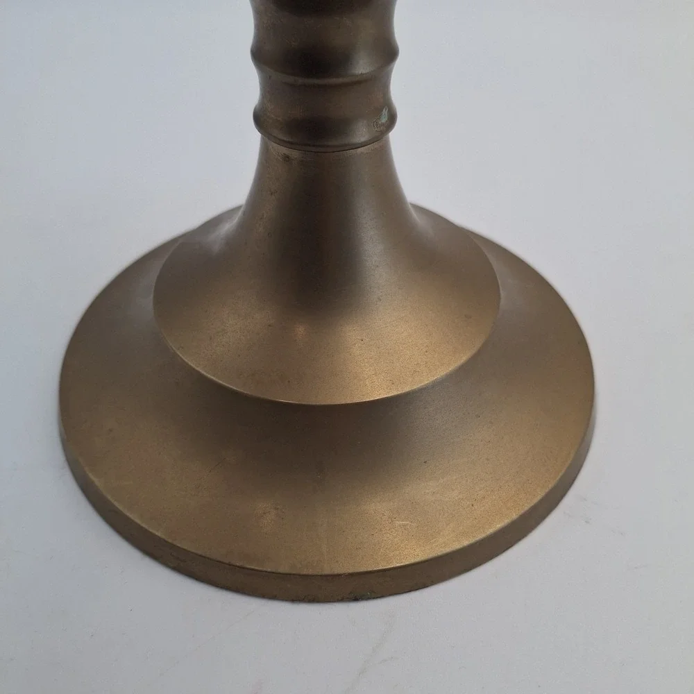 Vintage Solid Brass Candlestick Holder Heavy Taper Candle Stand Mid Century 6.5
